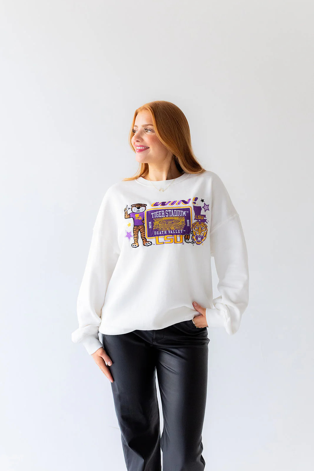 LSU Layer Patch Lantern Sleeve Crew | Gameday Social