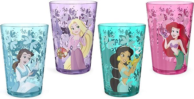 Zak Designs 14.5oz Disney Princess Nesting Tumbler Set Includes Durable Plastic Cups, Fun Drinkwa... | Amazon (US)