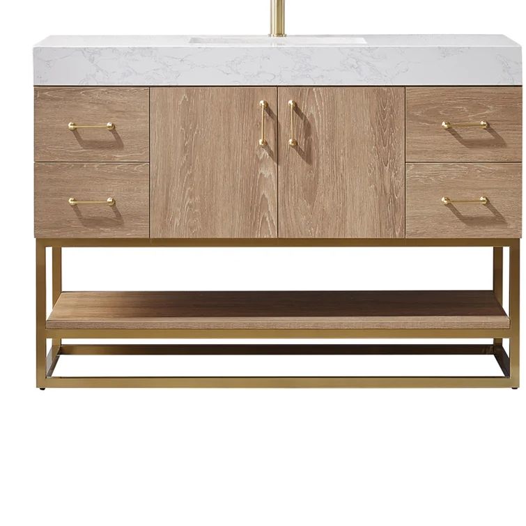 Annice 48'' Single Bathroom Vanity with Cultured Marble Top | Wayfair North America