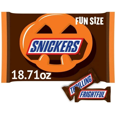 Snickers Fun Size Milk Chocolate Halloween Candy Bars, 18.71 oz Bulk Jumbo Bag | Walmart (US)