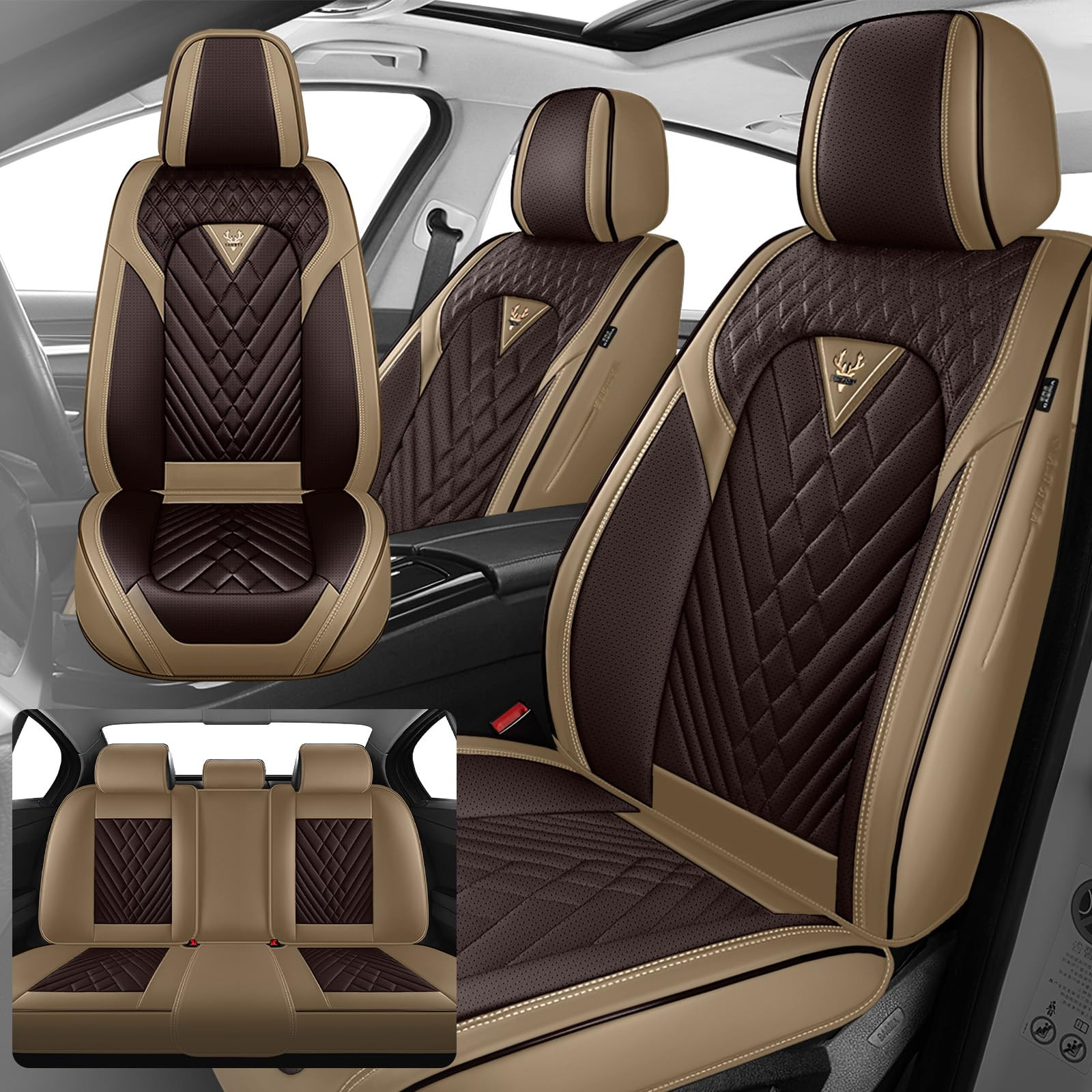 Fit for 97% of Mercedes Benz Seat Covers, Fashion Sport Seat Cover with Waterproof Leather, Airba... | Amazon (US)