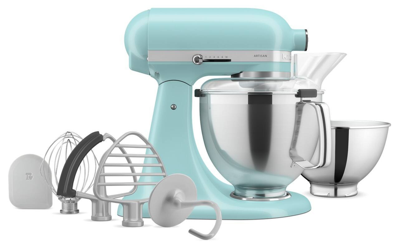 KitchenAid - Artisan Series 5 Quart Tilt-Head Stand Mixer with Premium Accessory - Mineral Water Blue | Best Buy U.S.
