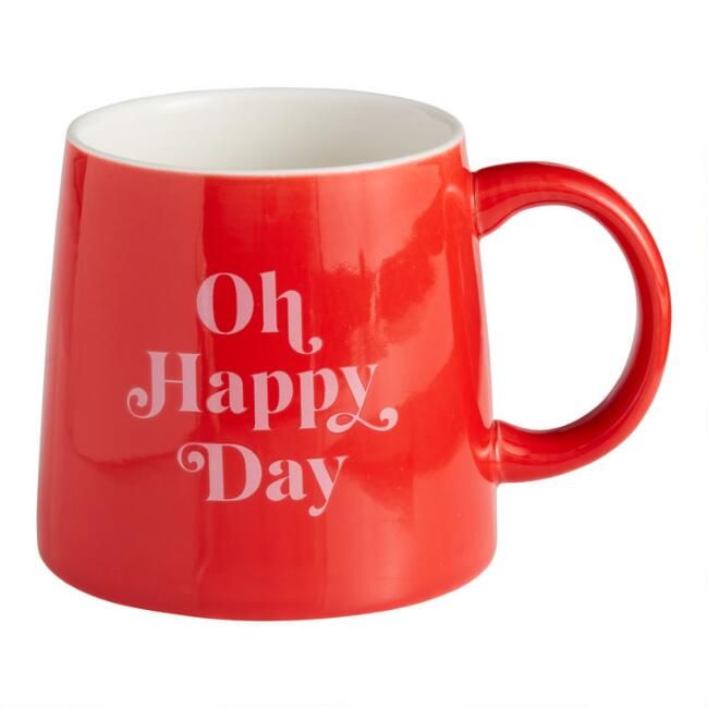 Red Oh Happy Day Mug | World Market