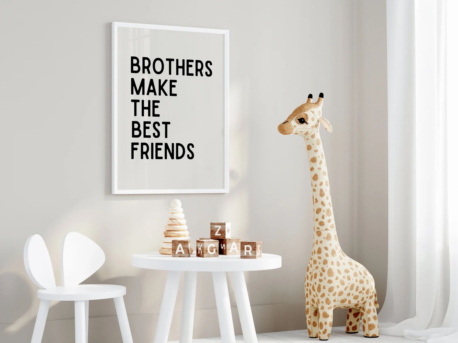 Brothers Make Best Friends Poster Neutral Toddler Print - Etsy | Etsy (US)