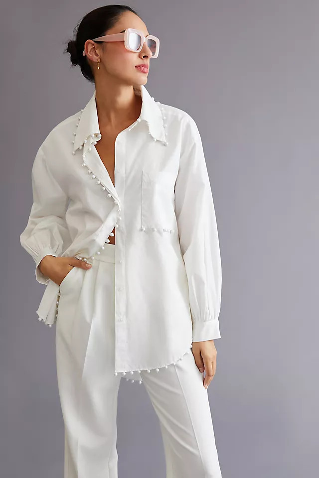 Mememe Embellished Buttondown Tunic | Anthropologie (US)