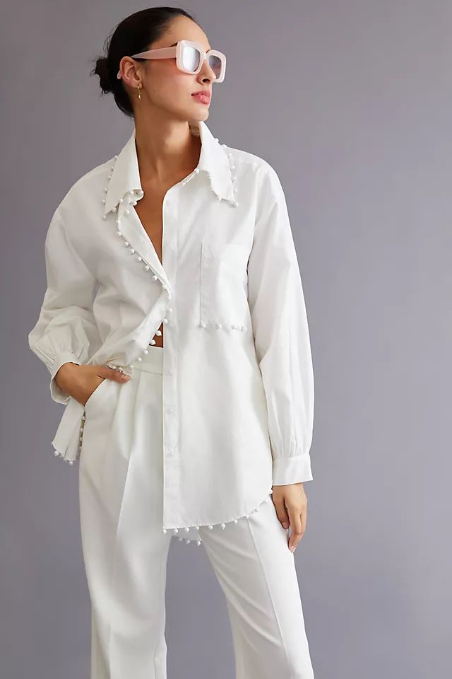 Mememe Embellished Buttondown Tunic | Anthropologie (US)