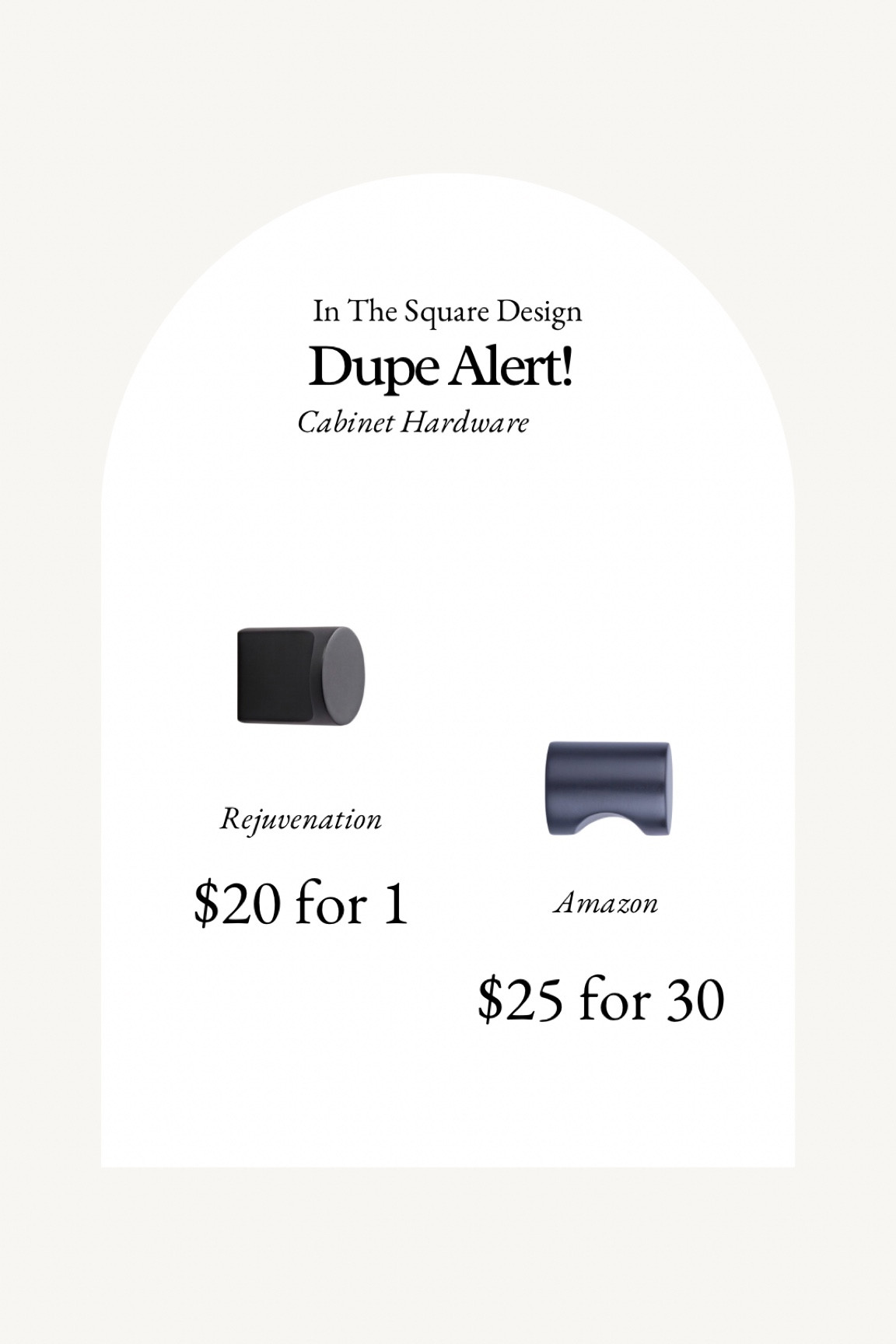 Dupe alert! Cabinet hardware

Black modern hardware, black cabinet knobs, Amazon home, rejuvenation 




#LTKFind #LTKunder50 #LTKhome
