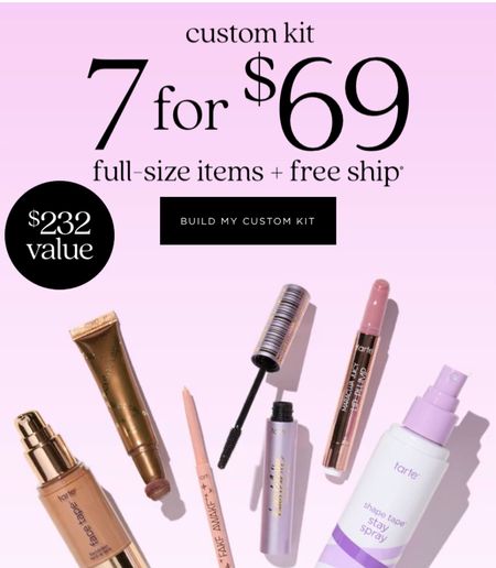 Tarte’s biggest SALE of the year! Build your own custom kit! 7 full-size items and free shipping! This is a $232 value for only $69! Stock up on your favs! 

#LTKbeauty #LTKsalealert #LTKover40