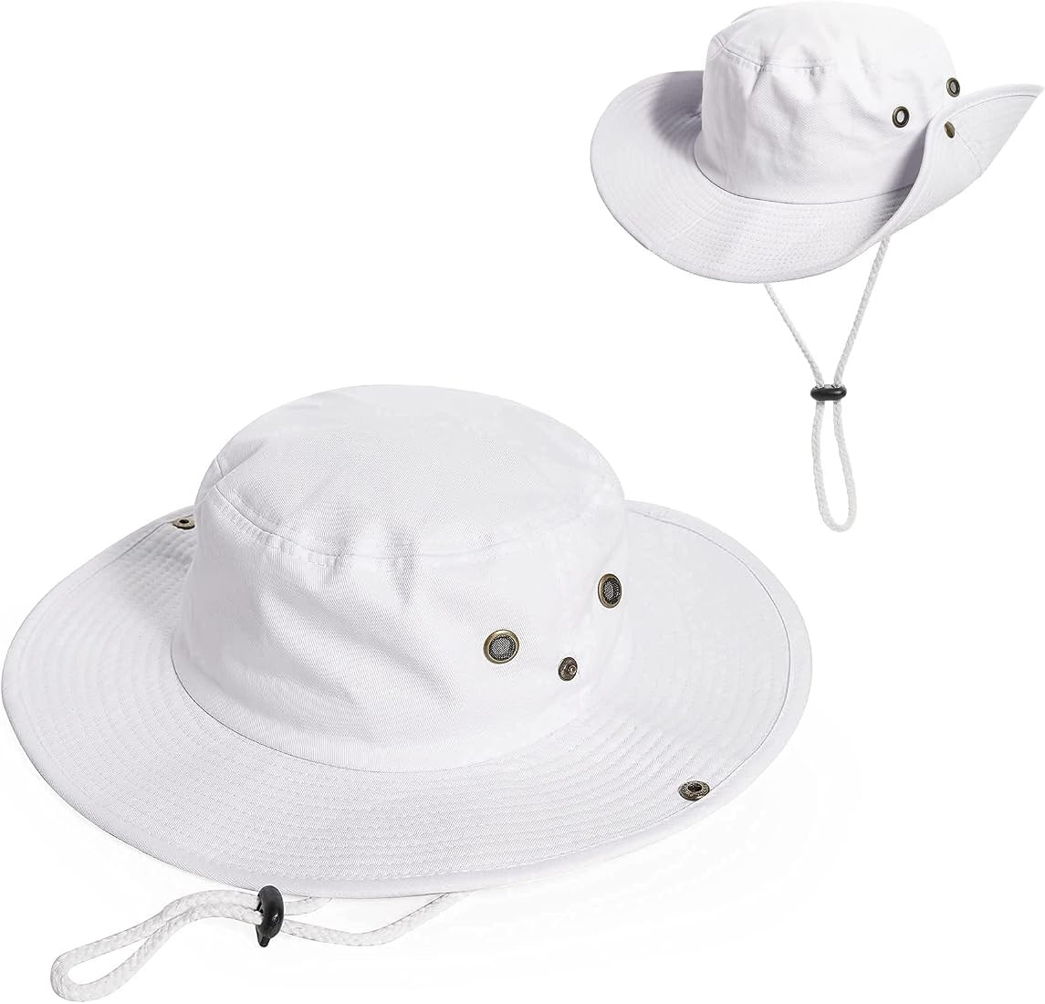 Womens Mens Sun Hat Wide Brim UV-Protection Bucket Fishing Safari Boonie Hat for Summer | Amazon (US)