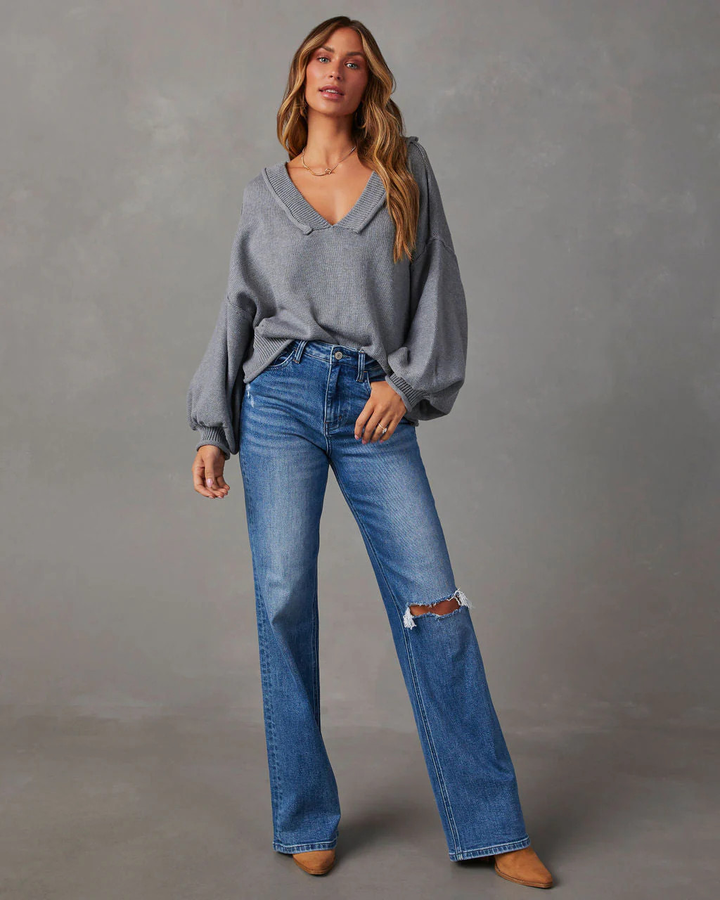 Rickey Cotton V-Neck Pullover | VICI