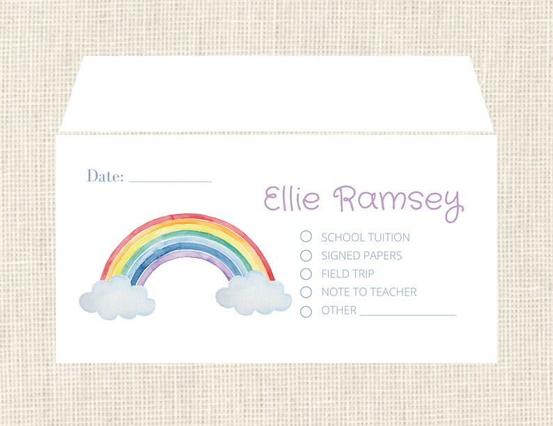 Personalized Envelopes School  Rainbow  Envelopes for Field - Etsy | Etsy (US)