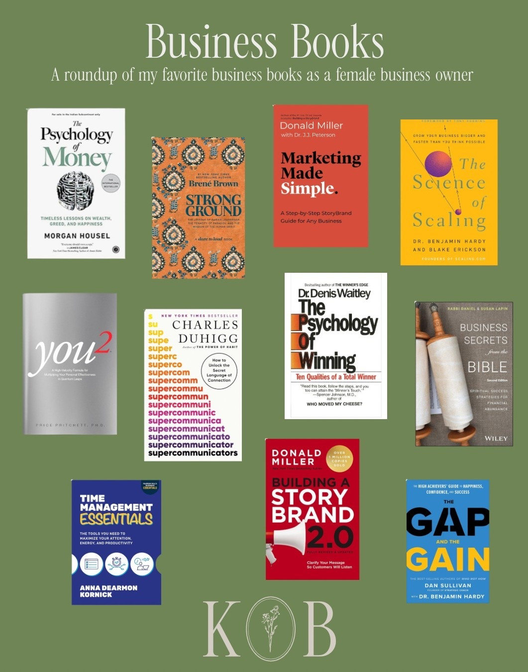 A roundup of my favorite business books as a female business owner. #femalebusinessowner #businessbooks 