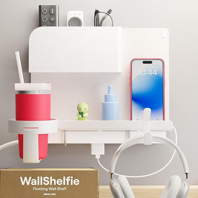 WallShelfie Bedside Wall Organizer & Dorm Decor - Dorm Room Essential, Floating Bedside Shelf Wal... | Amazon (US)