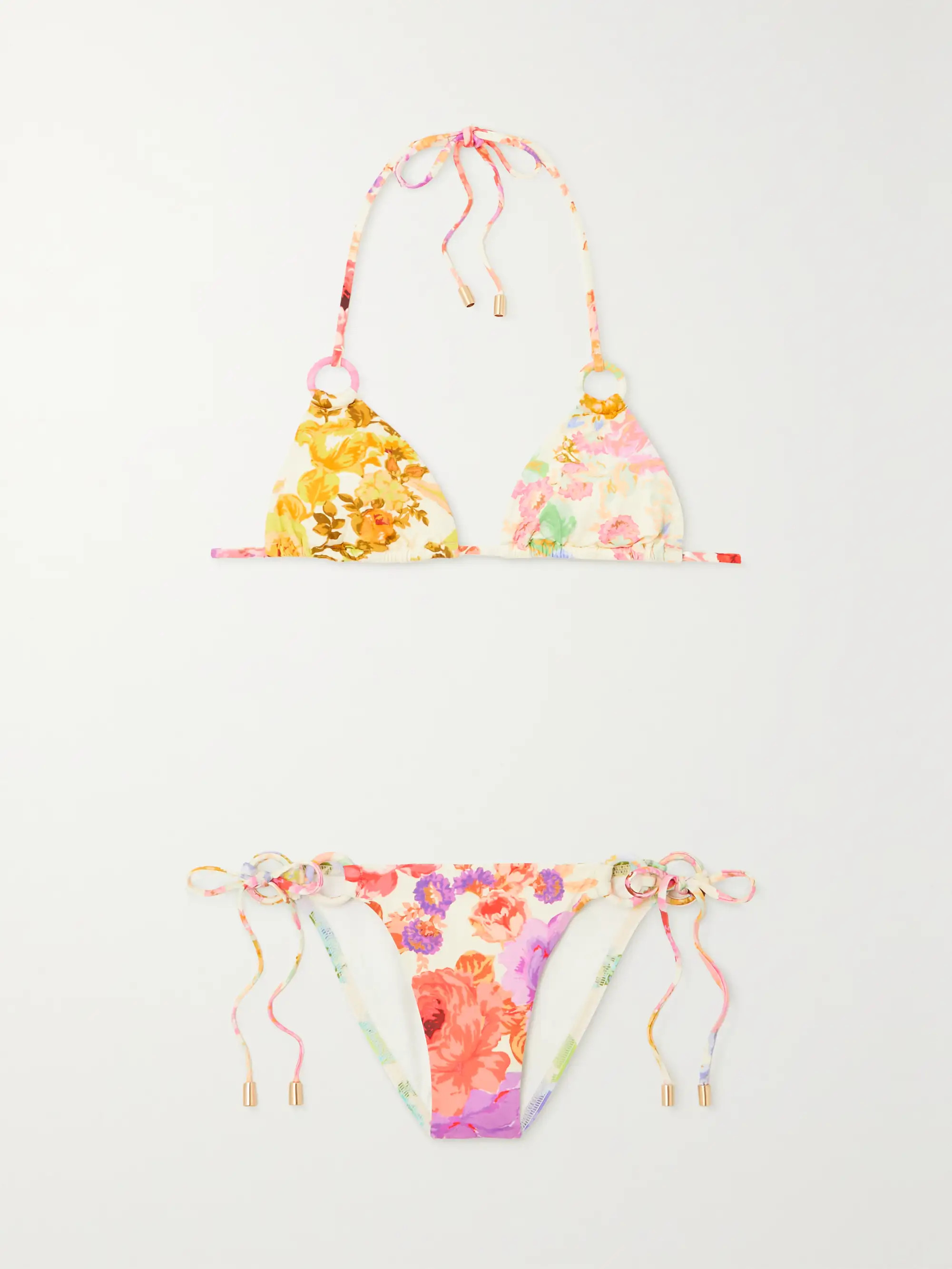 Raie floral-print triangle halterneck bikini | NET-A-PORTER (US)