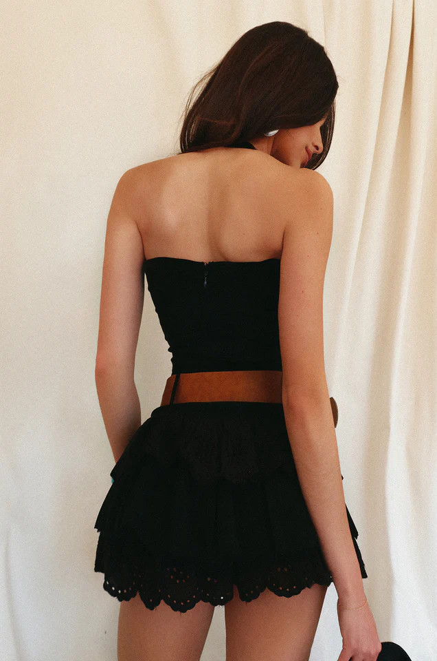 Miss Lola | Brynnly Black Halter Mini Dress | MISS LOLA