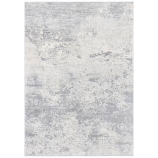 Brentwood Gray/Ivory 8 ft. x 10 ft. Abstract Area Rug | The Home Depot