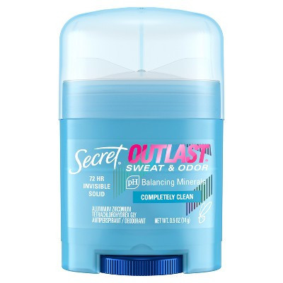 Secret Outlast Invisible Solid Antiperspirant and Deodorant - Completely Clean - 0.5oz - Trial Size | Target