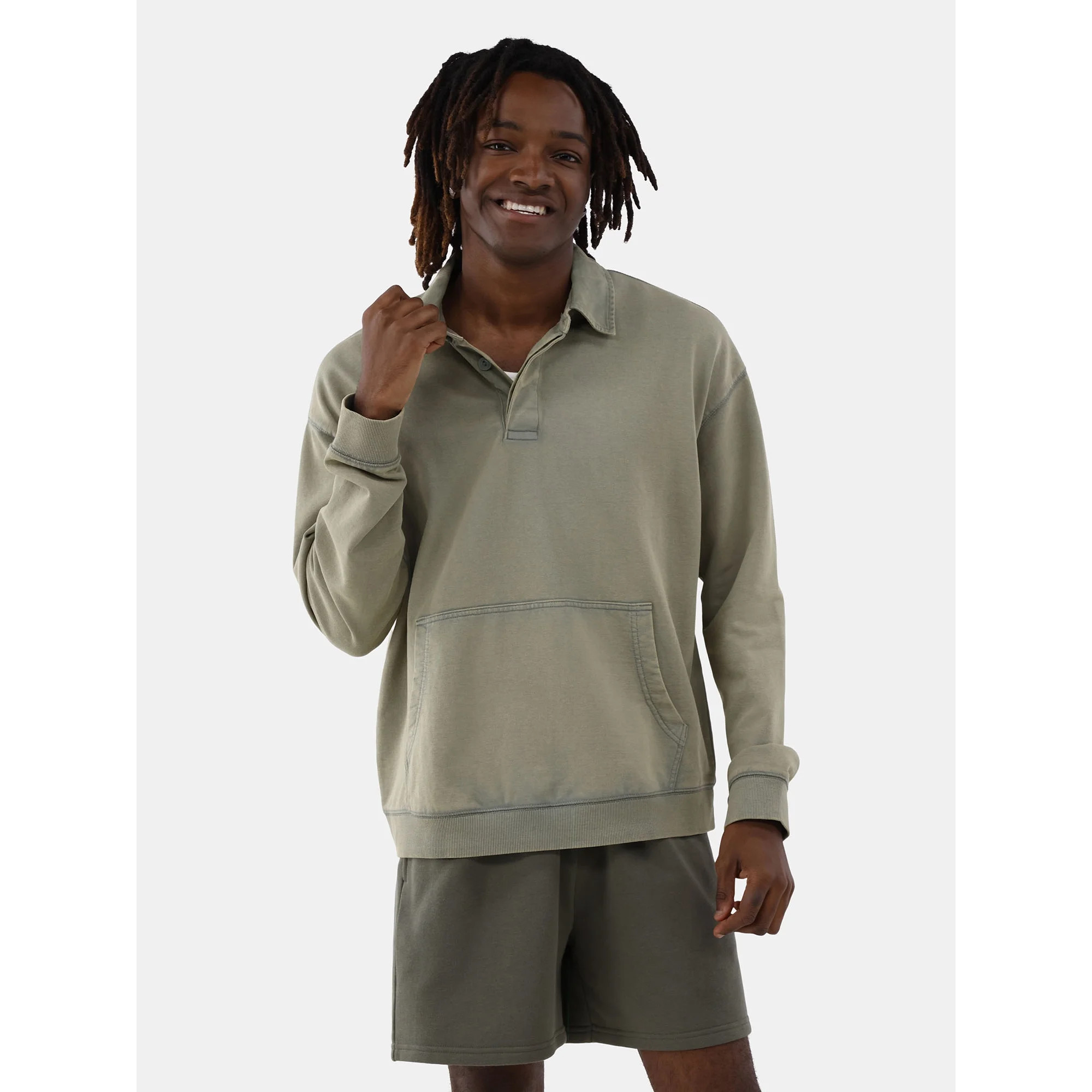No Boundaries All Gender Knit Long Sleeve Rugby Shirt, Men's Sizes XS-3XL | Walmart (US)