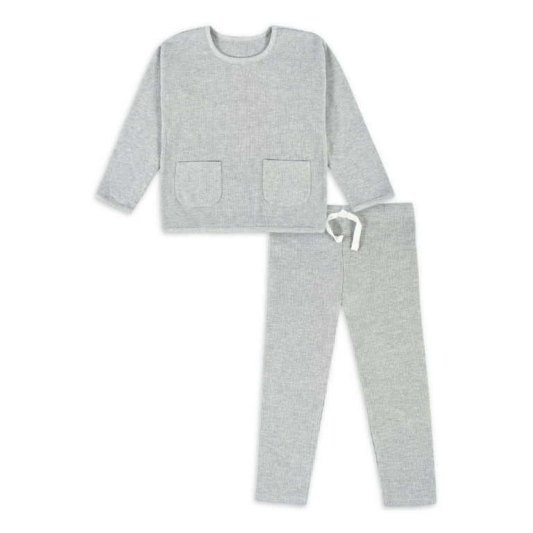 Modern Moments by Gerber Baby & Toddler Girls Waffle Top & Pant 2 Piece Outfit Set, (12M - 5T) | Walmart (US)