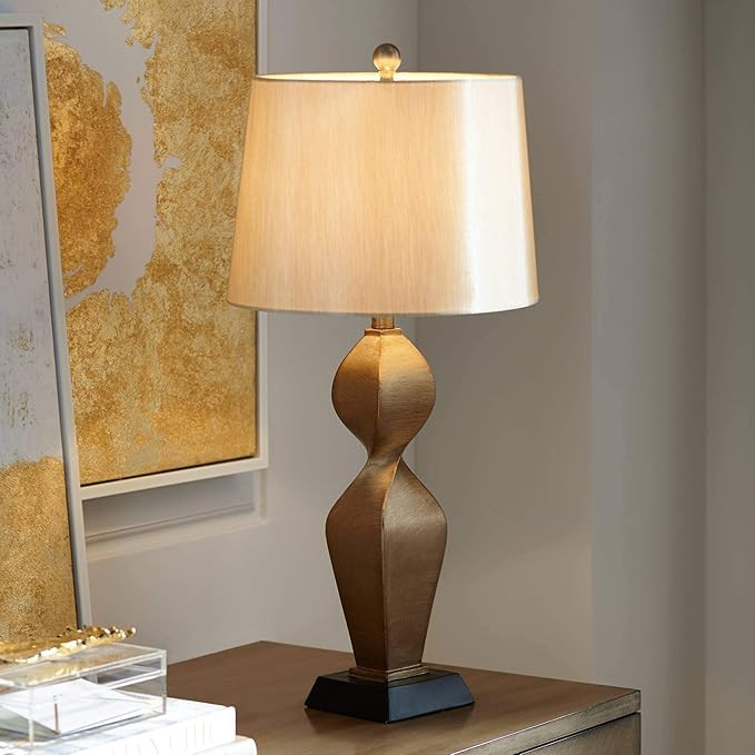 Possini Euro Design Helen Modern Table Lamp 30" Tall Gold Twist Sculptural Tapered Drum Shade for... | Amazon (US)