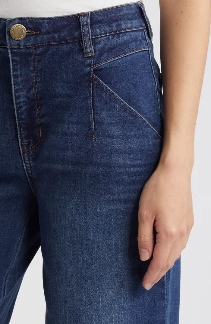 Wit & Wisdom 'Ab'Solution Wyatt Skyrise V-Pocket Ankle Wide Leg Jeans | Nordstrom | Nordstrom