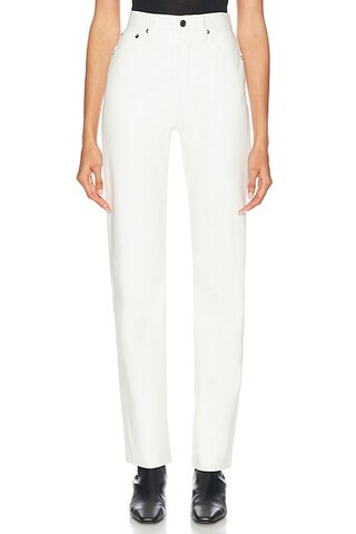 AGOLDE 90's Pinch Waist Long Jeans in Lace - White. Size 27 (also in 28, 34). | FWRD 