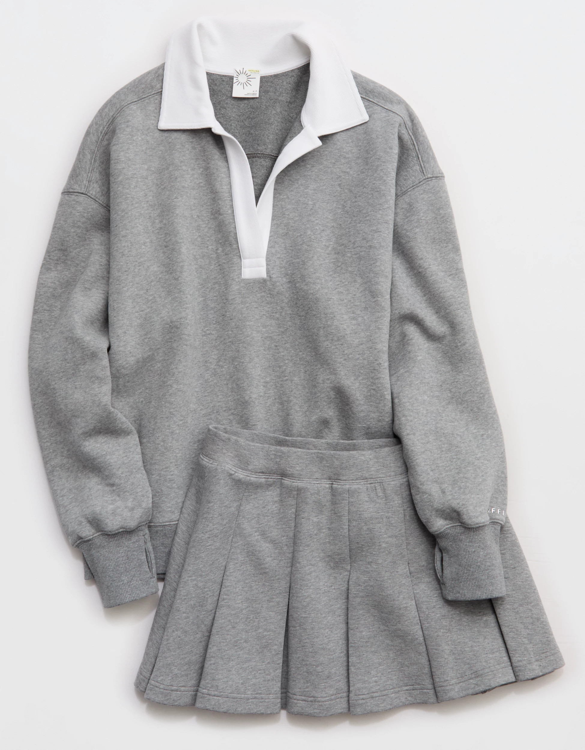 OFFLINE By Aerie Cloud Fleece Polo Sweatshirt | Aerie
