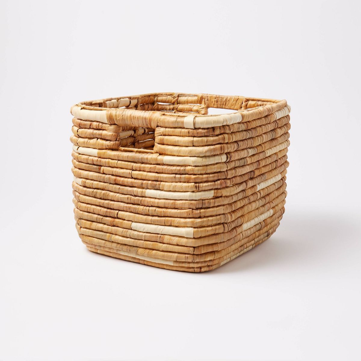 L Woven Water Hyacinth Crate with Cream Accents - Threshold™ | Target