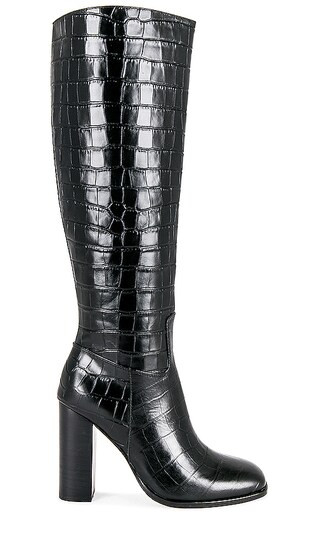 x REVOLVE Octavia Boot in Black Embossed Croc | Revolve Clothing (Global)