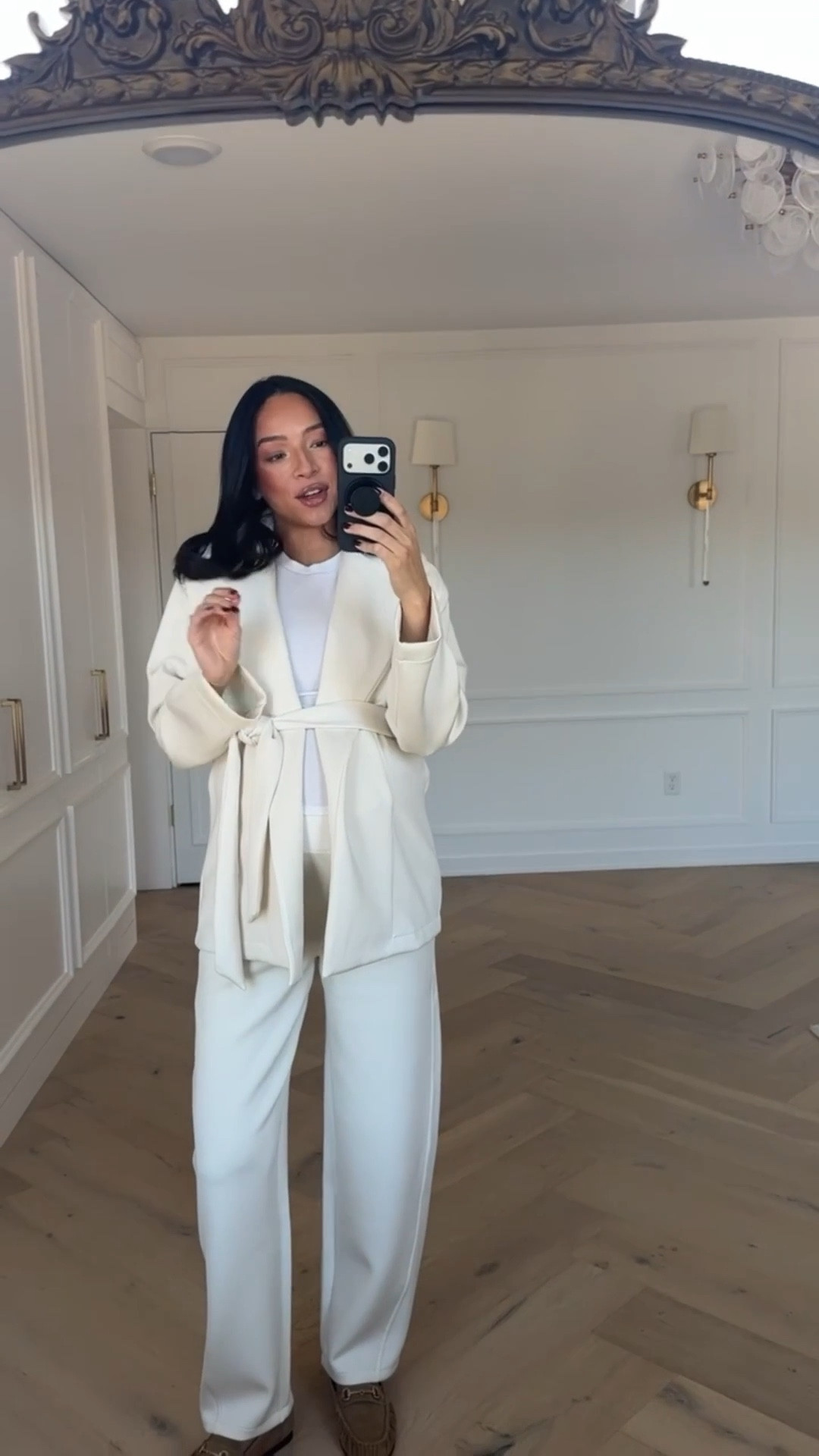 Comfy Winter Outfit 🤍 Use code NENAXSPANX for 15% off your first Spanx purchase + free shipping! Wearing size M cardigan and size M Tall barrel leg pants - this material is so comfortable, lightweight and buttery soft!

Loungewear
Winter outfit
Winter fashion
Airport outfit
Travel outfit

#LTKBump #LTKootd #LTKHoliday