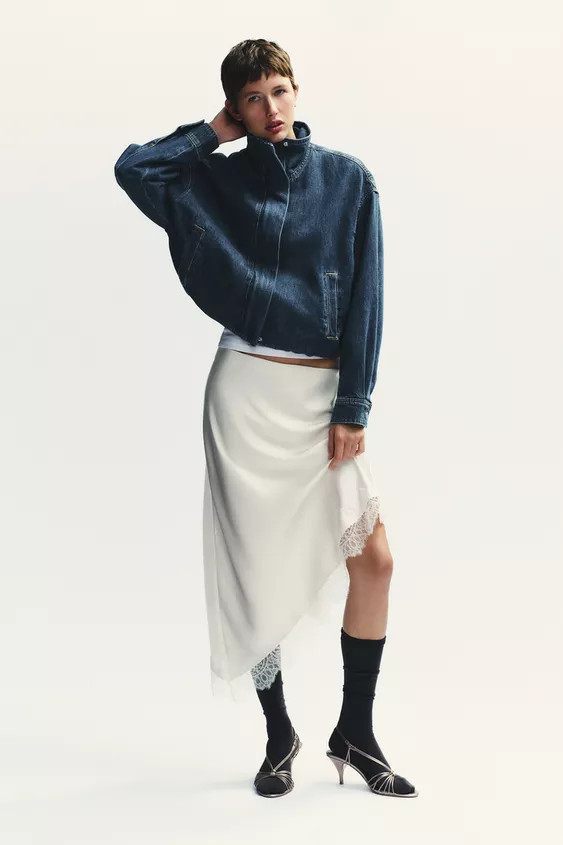 SATIN LACE SKIRT | Zara UK