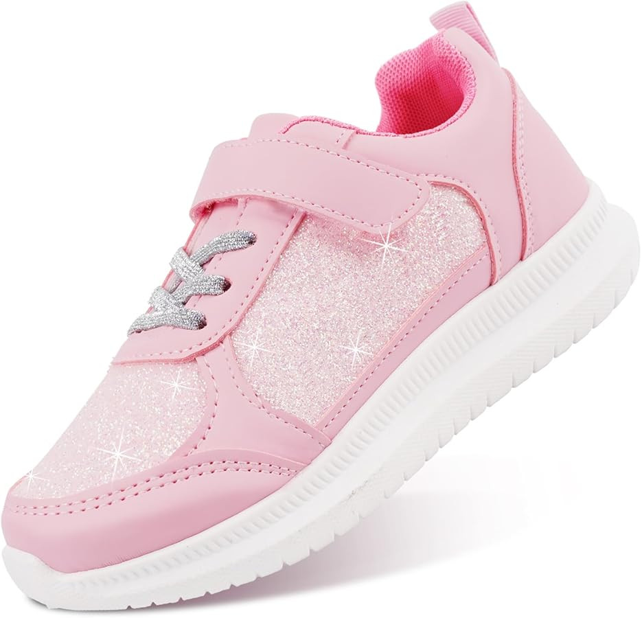 Toandon Toddler Kids Sneakers Sparkle Fashion Glitter Sequins Canvas Shoes | Amazon (US)