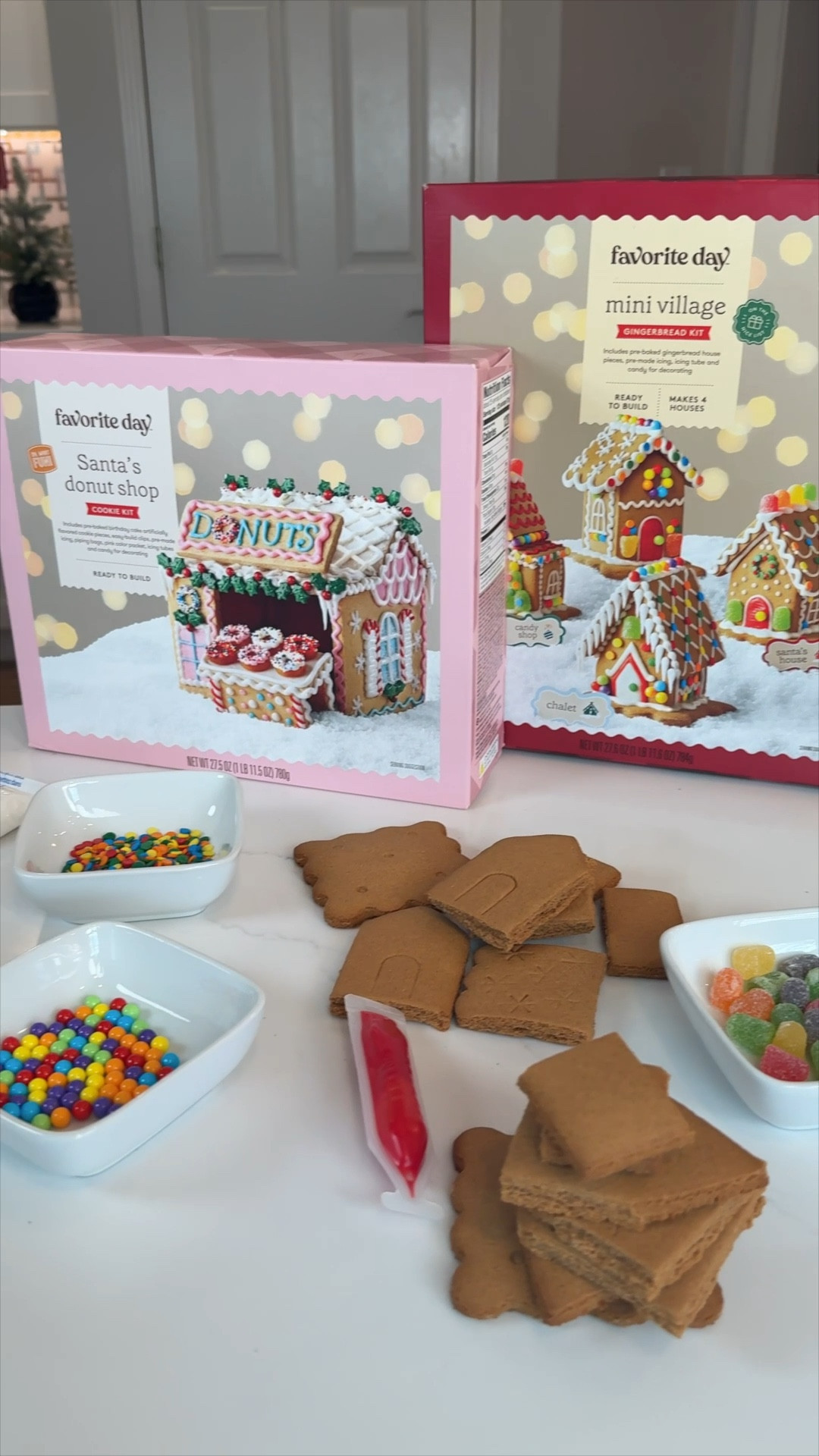 Gingerbread house decorating just got even cuter! This mini village set comes with 4 separate houses to build, so everyone can join in on the fun. And how adorable is this donut shop? It’s perfect for adding a unique touch to your holiday creations. Whether you’re hosting a decorating party or looking for a fun family night activity, these kits are sure to be a hit! 🍩🏠🎄 #GingerbreadHouses #Gingerbread #HolidayFun #ChristmasActivities

#LTKSeasonal #LTKHoliday #LTKFamily