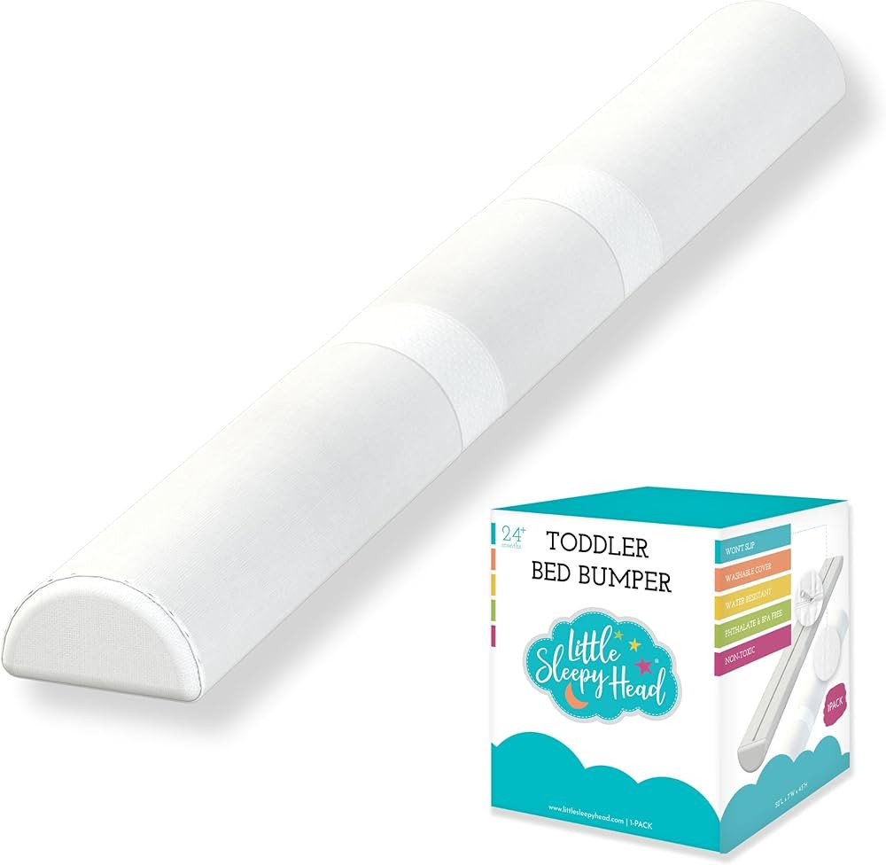 Little Sleepy Head Bed Bumper for Toddlers | Toddler Bed Rail | Toddler Bed Rail with Soft Cover ... | Amazon (US)
