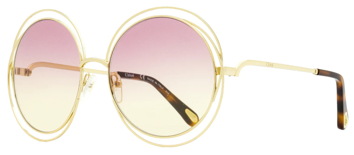 Chloe Women's Halo Sunglasses CE114S 702 Gold/Havana 58mm | Shop Premium Outlets