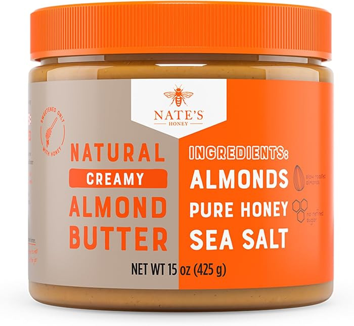 Nate's Honey Almond Butter - 15 oz Jar | Amazon (US)