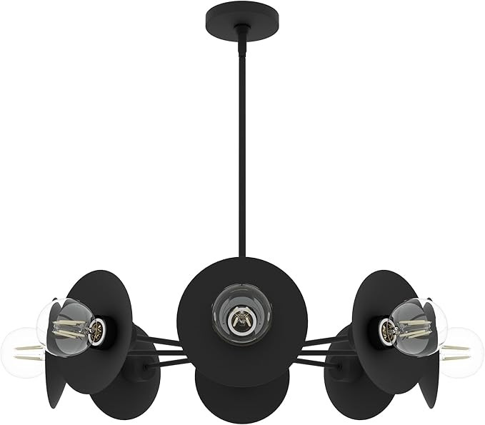 Hunter - Fernando 8-Light Matte Black, Large Chandelier, Dimmable, Modern Style, Candle Shaped, f... | Amazon (US)