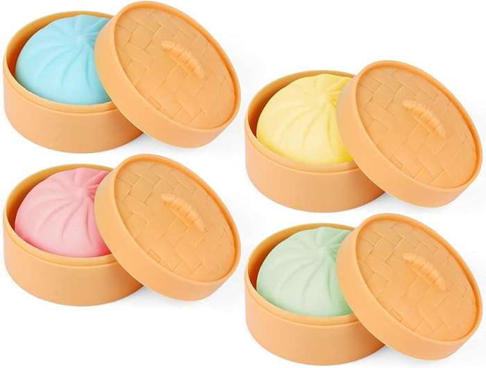 4 PCS Colorful Dumpling Stress Balls Fidget Sensory Toy,Squeeze Dough Ball Stress Relief Hand Toy... | Amazon (US)
