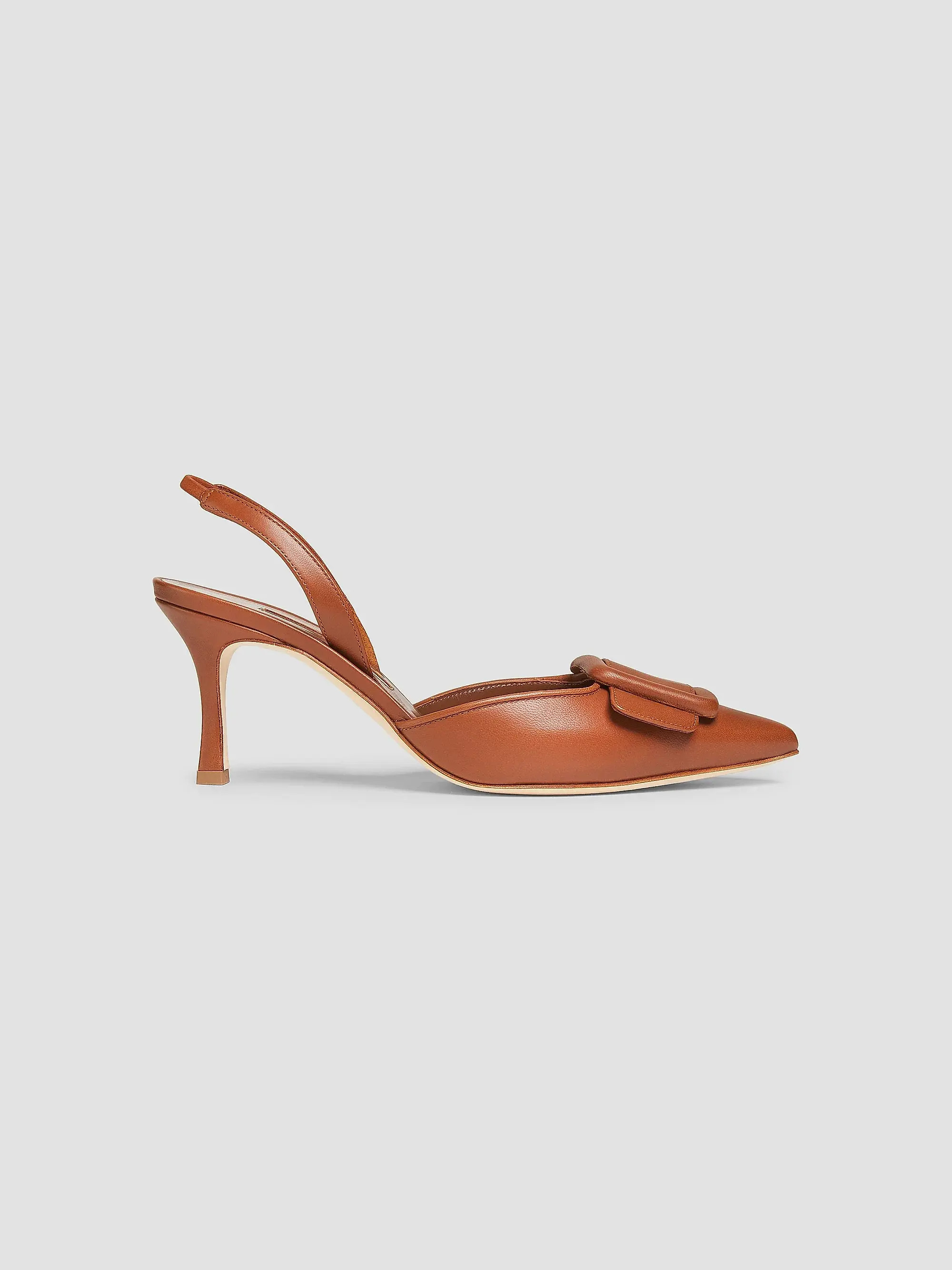 Manolo Blahnik Maysli 70MM Leather Slingback Pumps | Saks Fifth Avenue | Saks Fifth Avenue