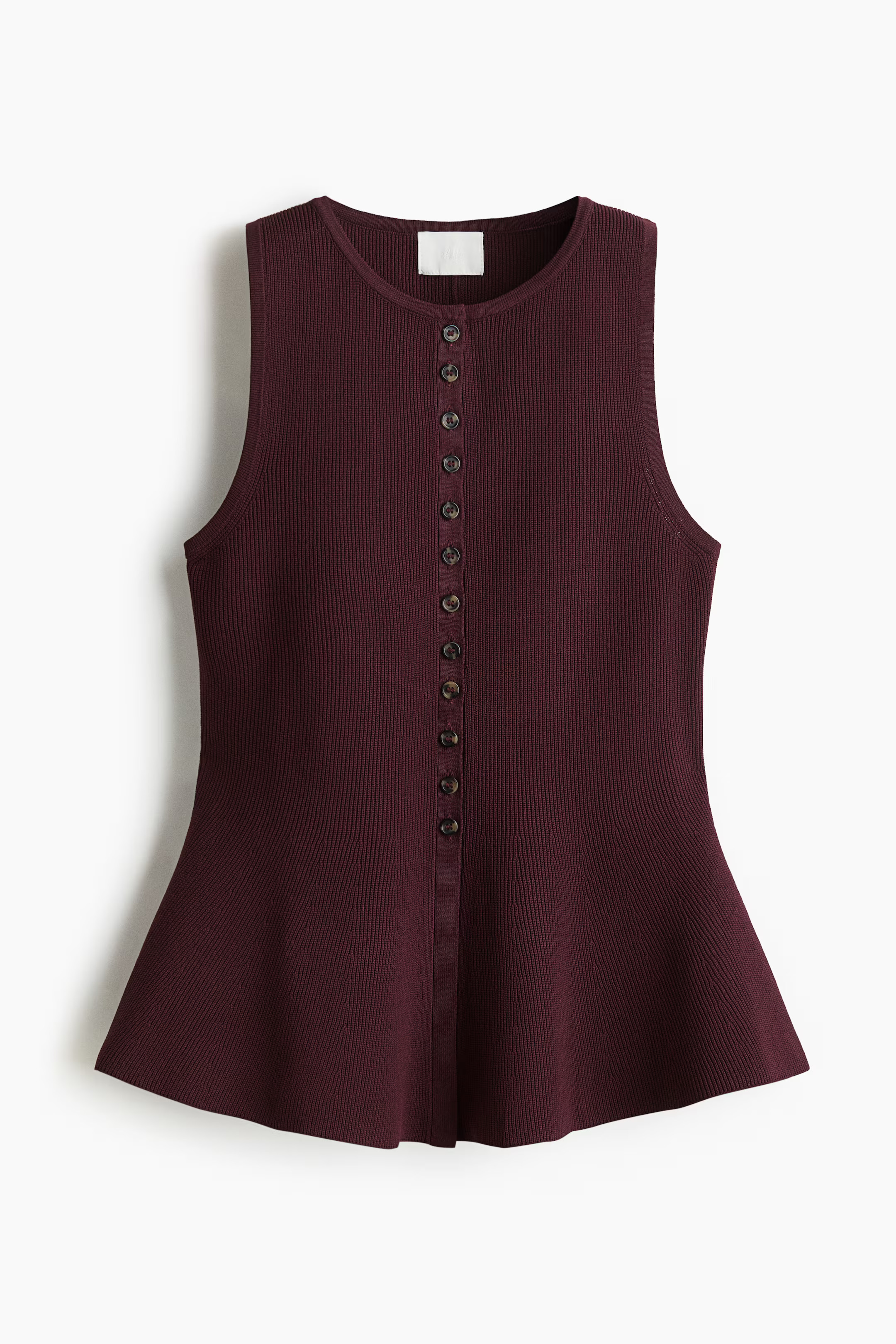 Rib-Knit Peplum Sleeveless Top | H&M (US + CA)