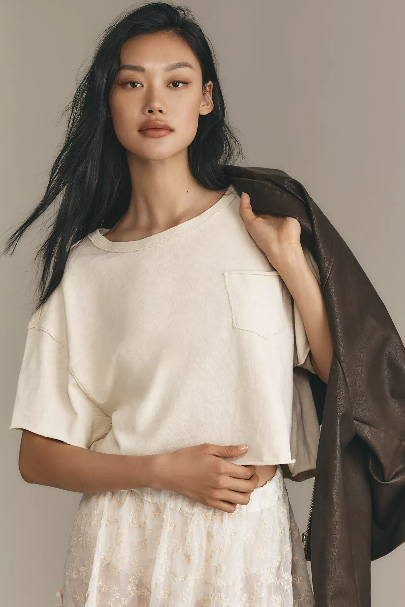 Pilcro Boxy Cropped Tee | Anthropologie (US)