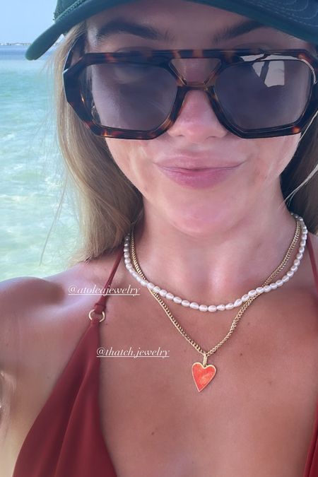 Pearls is from Atolea Jewelry. Heart necklace is thatch jewelry  

#LTKStyleTip #LTKSwim #LTKSeasonal