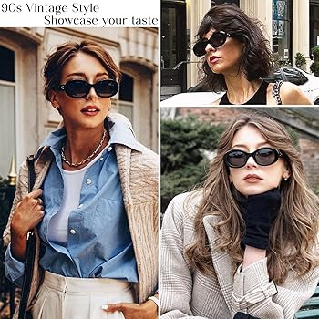 mosanana Oval Retro Trendy Sunglasses for Women 90s Style MS52371 | Amazon (US)