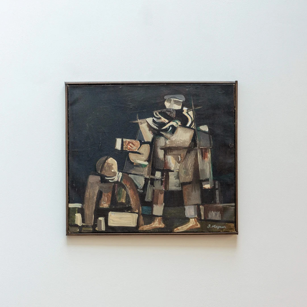 20th Century Cubist Figures Oil Painting by Rune Hagman - Etsy | Etsy (US)