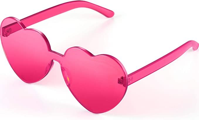 Amazon.com: Maxdot Heart Shape Sunglasses Rimless Transparent Heart Glasses Party Favors (Transpa... | Amazon (US)