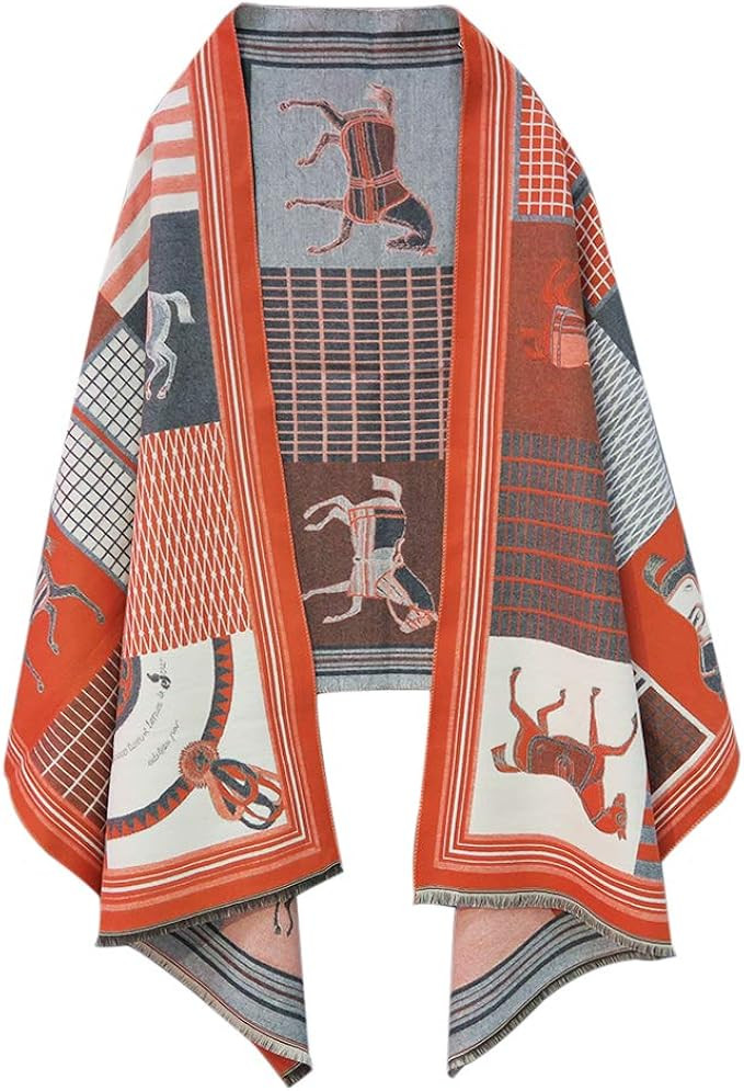 EXTREE Scarfs for Women Pashmina Silky Shawl Wrap for Evening Dressing Horse Scarf Blanket Open F... | Amazon (US)