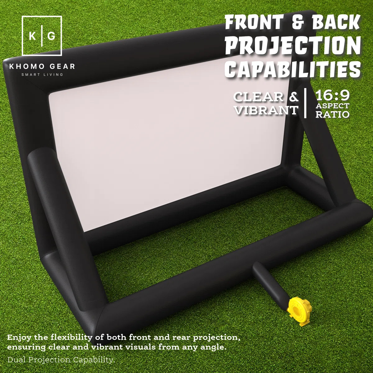 Outdoor 20 ft Outdoor Projector Screen - Supports Front and Rear Projection - Includes Inflation ... | Wayfair North America