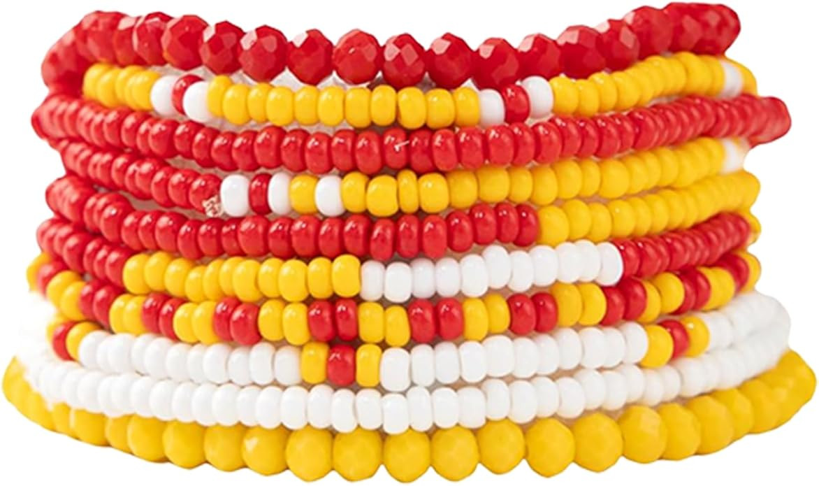 INK + ALLOY Game Day Bracelet Stacks, Beaded Bracelets for Football Gameday Outfits, Handmade Jew... | Amazon (US)
