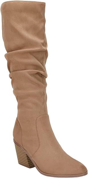 Juliet Holy Women's Chunky Block Heel Knee High Boots Pointed Toe Side Zipper Ladies Winter Casua... | Amazon (US)