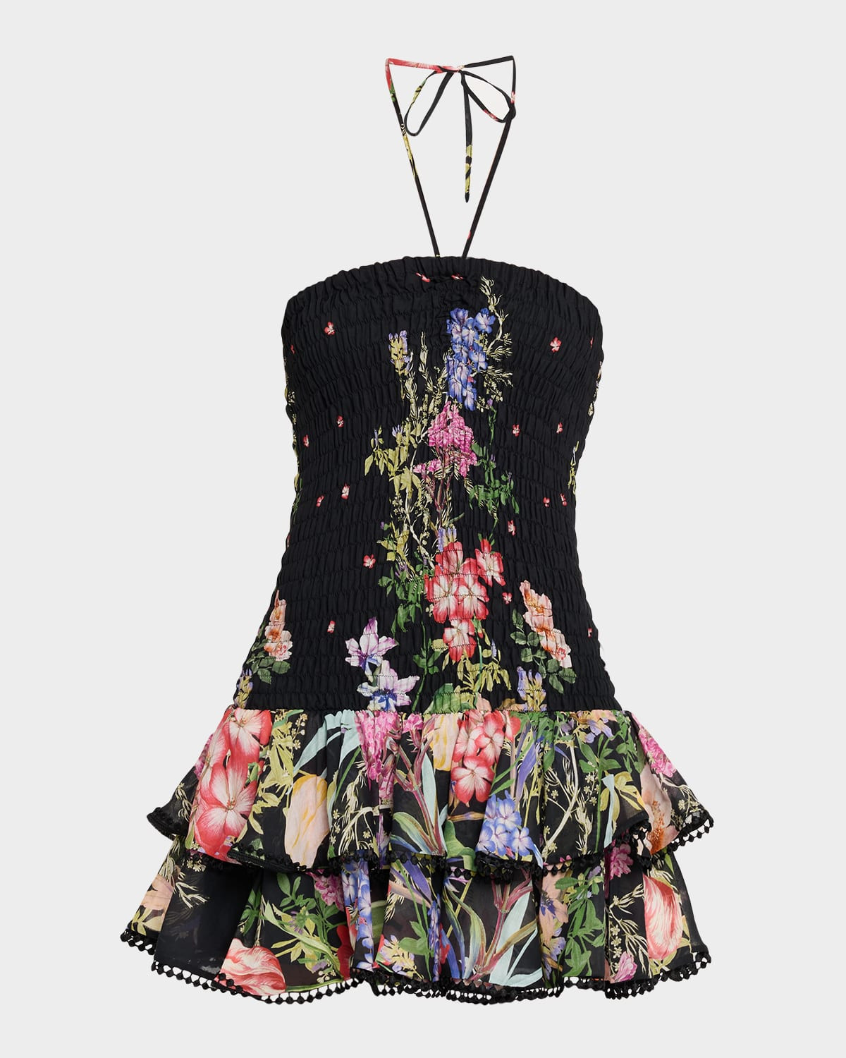 Cusia Smocked Drop-Waist Mini Dress | Neiman Marcus